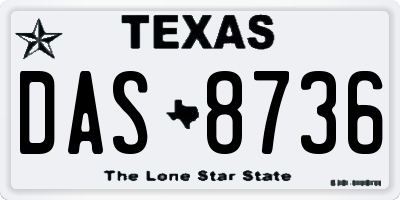 TX license plate DAS8736