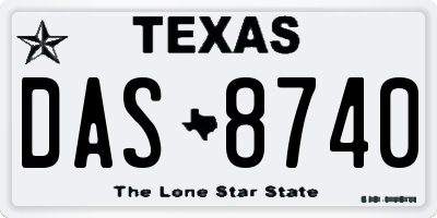 TX license plate DAS8740