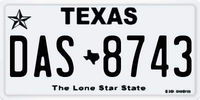 TX license plate DAS8743