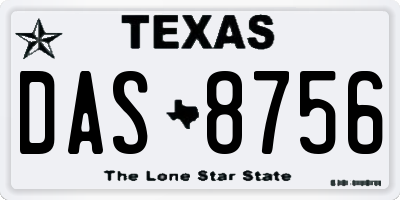 TX license plate DAS8756