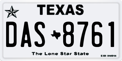 TX license plate DAS8761
