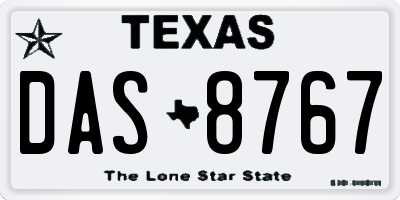 TX license plate DAS8767