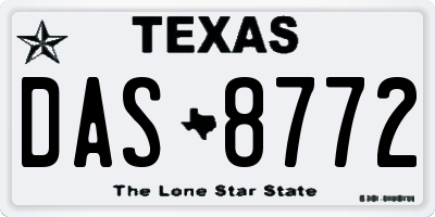 TX license plate DAS8772