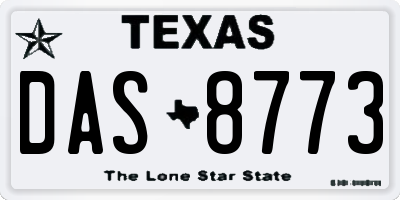 TX license plate DAS8773