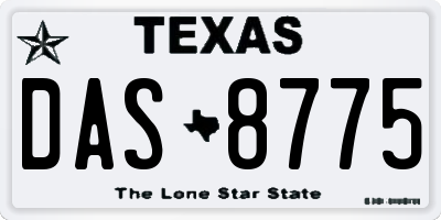 TX license plate DAS8775