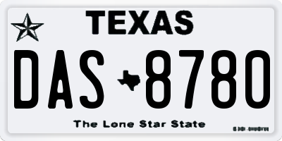 TX license plate DAS8780
