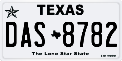 TX license plate DAS8782