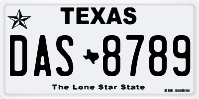 TX license plate DAS8789