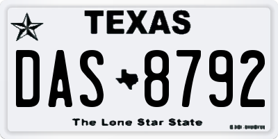 TX license plate DAS8792