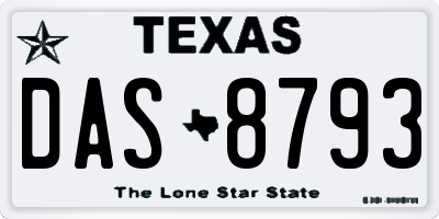 TX license plate DAS8793