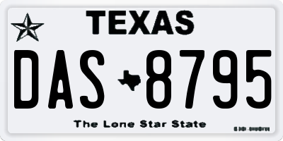 TX license plate DAS8795