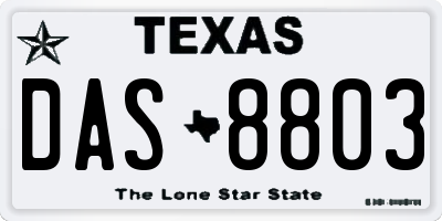 TX license plate DAS8803
