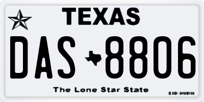 TX license plate DAS8806