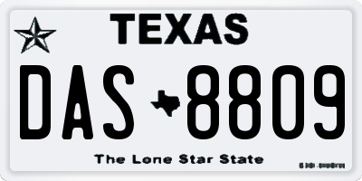 TX license plate DAS8809