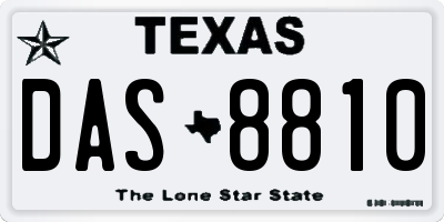 TX license plate DAS8810