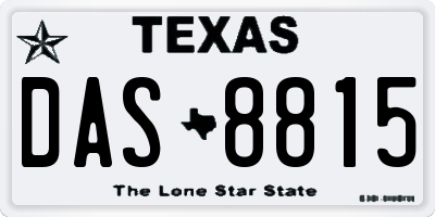 TX license plate DAS8815
