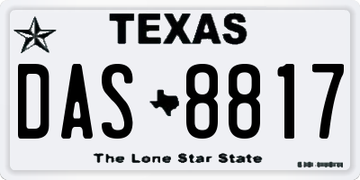 TX license plate DAS8817