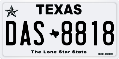 TX license plate DAS8818