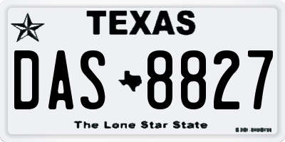 TX license plate DAS8827