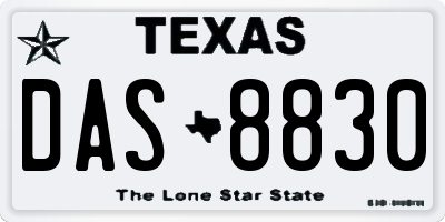 TX license plate DAS8830