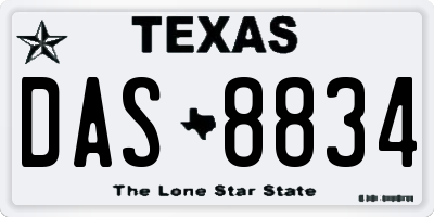 TX license plate DAS8834