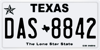 TX license plate DAS8842