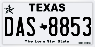 TX license plate DAS8853