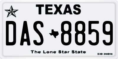 TX license plate DAS8859