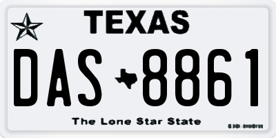 TX license plate DAS8861