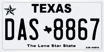 TX license plate DAS8867