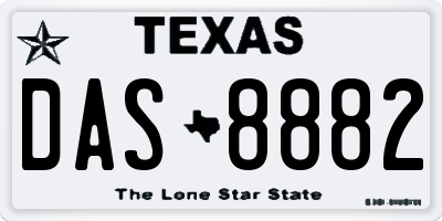 TX license plate DAS8882