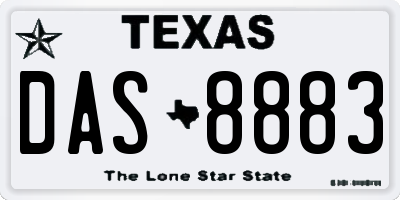 TX license plate DAS8883
