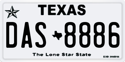 TX license plate DAS8886