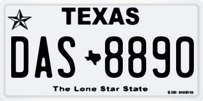 TX license plate DAS8890
