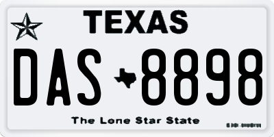 TX license plate DAS8898