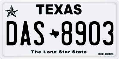 TX license plate DAS8903