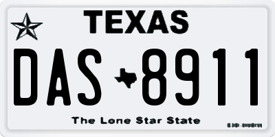 TX license plate DAS8911