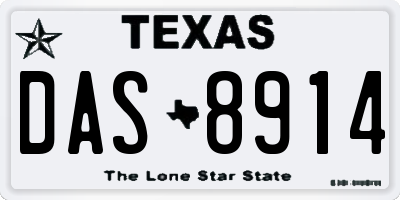 TX license plate DAS8914