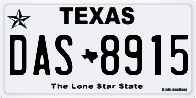 TX license plate DAS8915