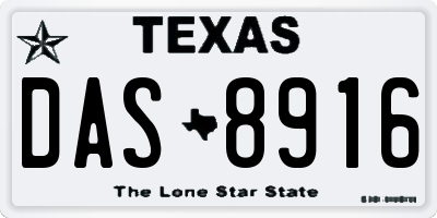 TX license plate DAS8916