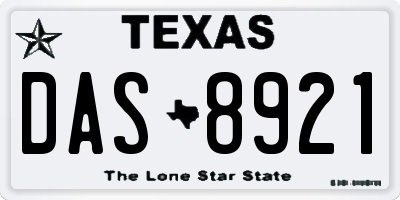 TX license plate DAS8921