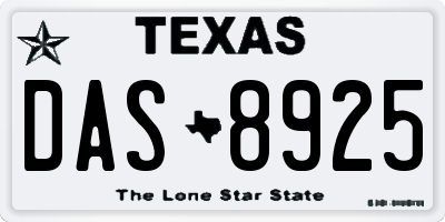 TX license plate DAS8925