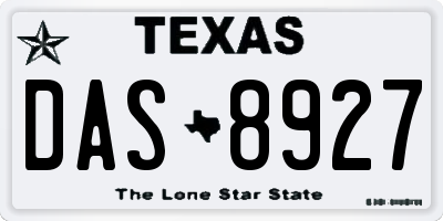 TX license plate DAS8927
