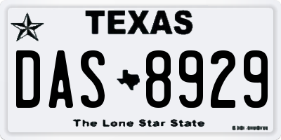 TX license plate DAS8929
