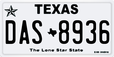 TX license plate DAS8936