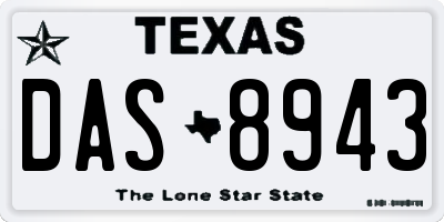 TX license plate DAS8943