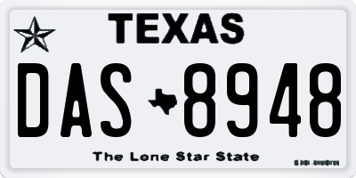 TX license plate DAS8948