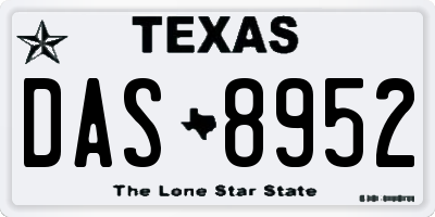 TX license plate DAS8952