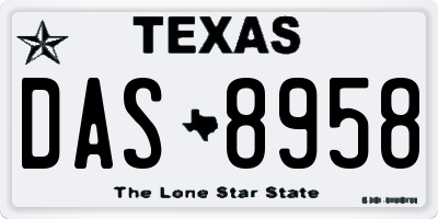TX license plate DAS8958