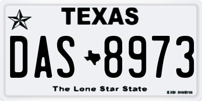 TX license plate DAS8973